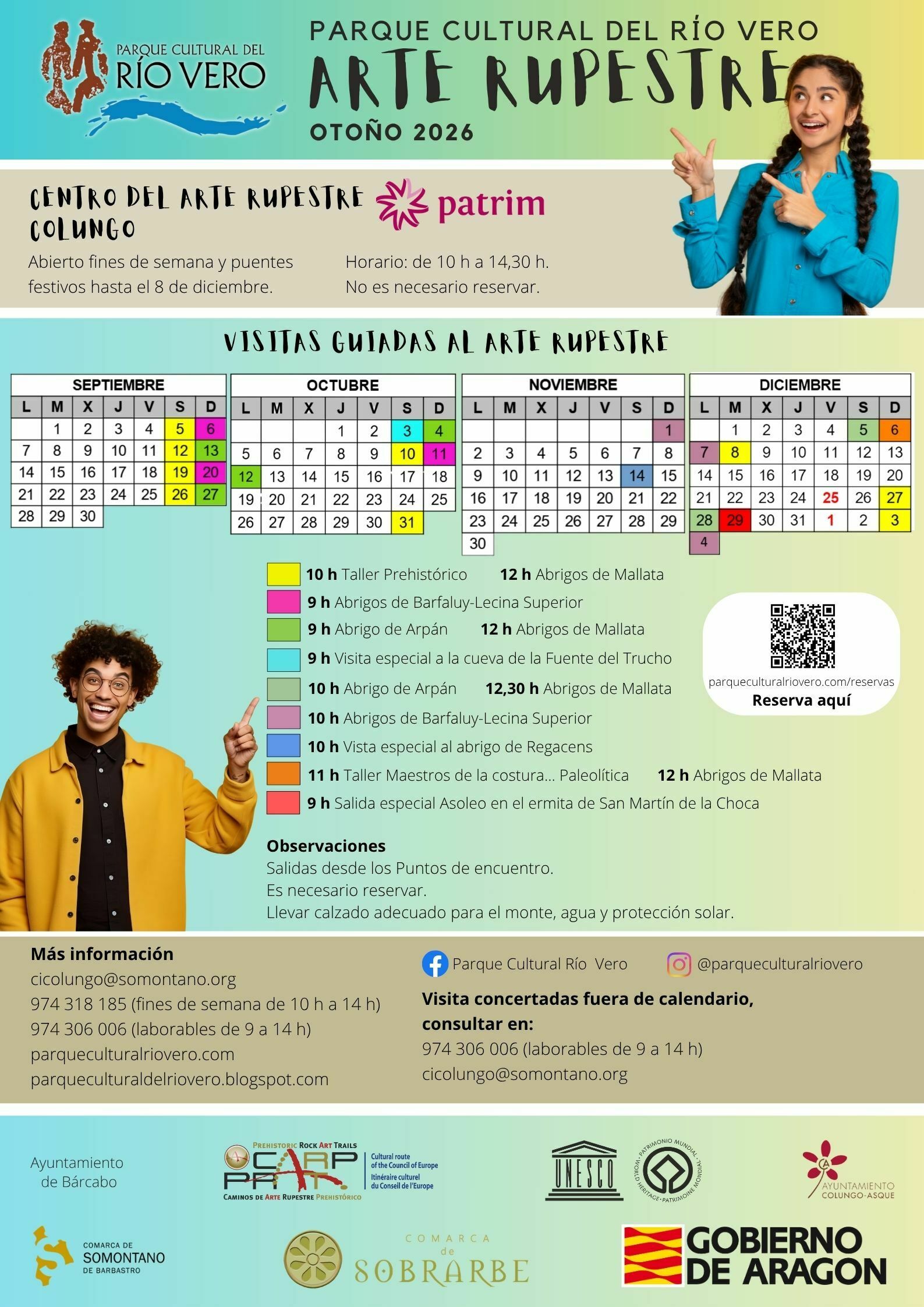 Cartel horarios AR otoño 2026